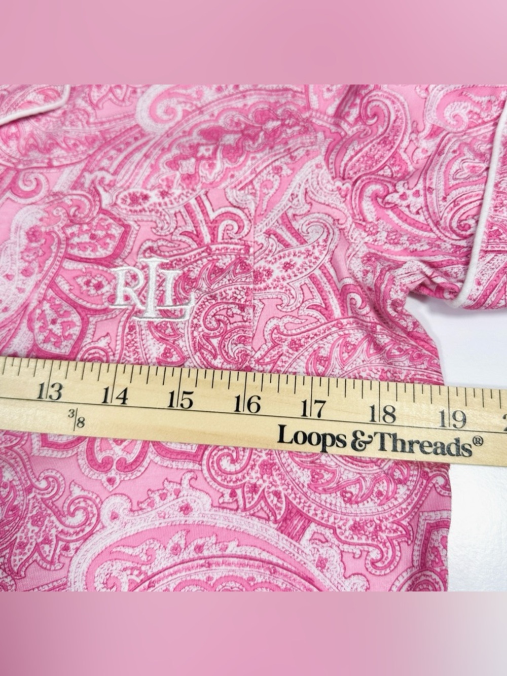 Lauren Ralph Lauren Pink Paisley Short Sleeve Pajama Set Sz Small Cotton Lounge - Picture 7 of 14
